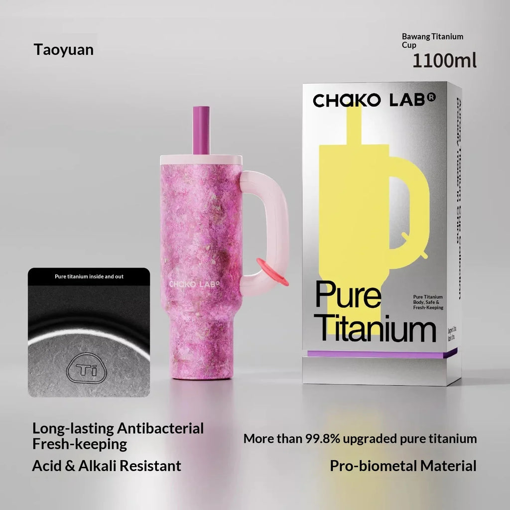 Chakolab 1050ML Large Capacity Straw Thermos Cup 316 Stainless Steel Camping Coffee Cups Portable Outdoor Water Glasses