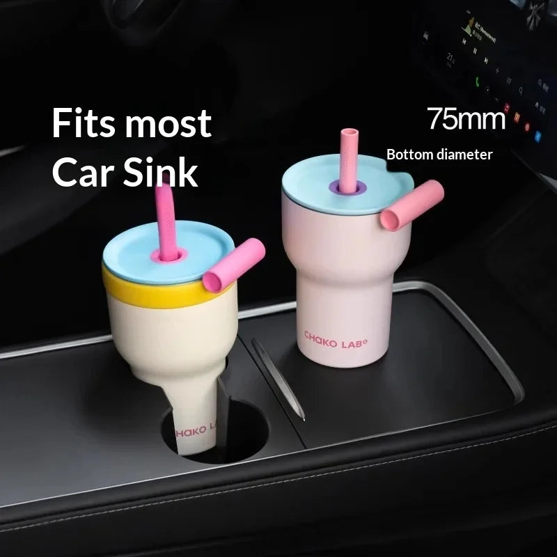 Chakolab Large Capacity Dual Enjoyment Cup High Aesthetic Coffee Cup Portable Detachable Winter Insulated Cup Water glass