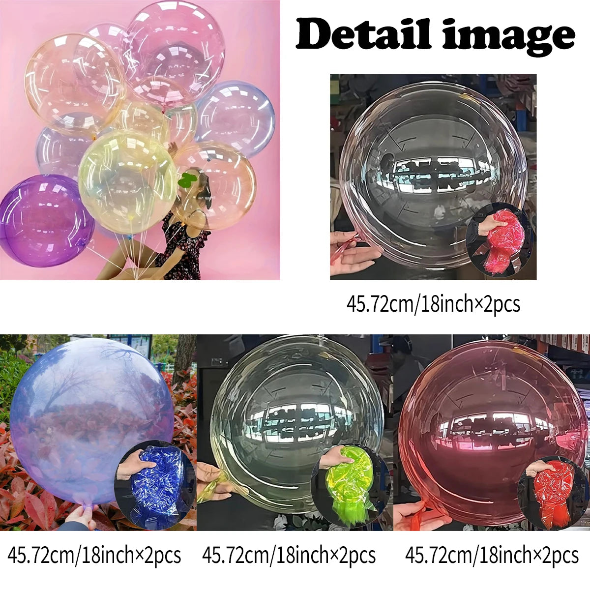8pcs Crystal Popo Ball Transparent Color