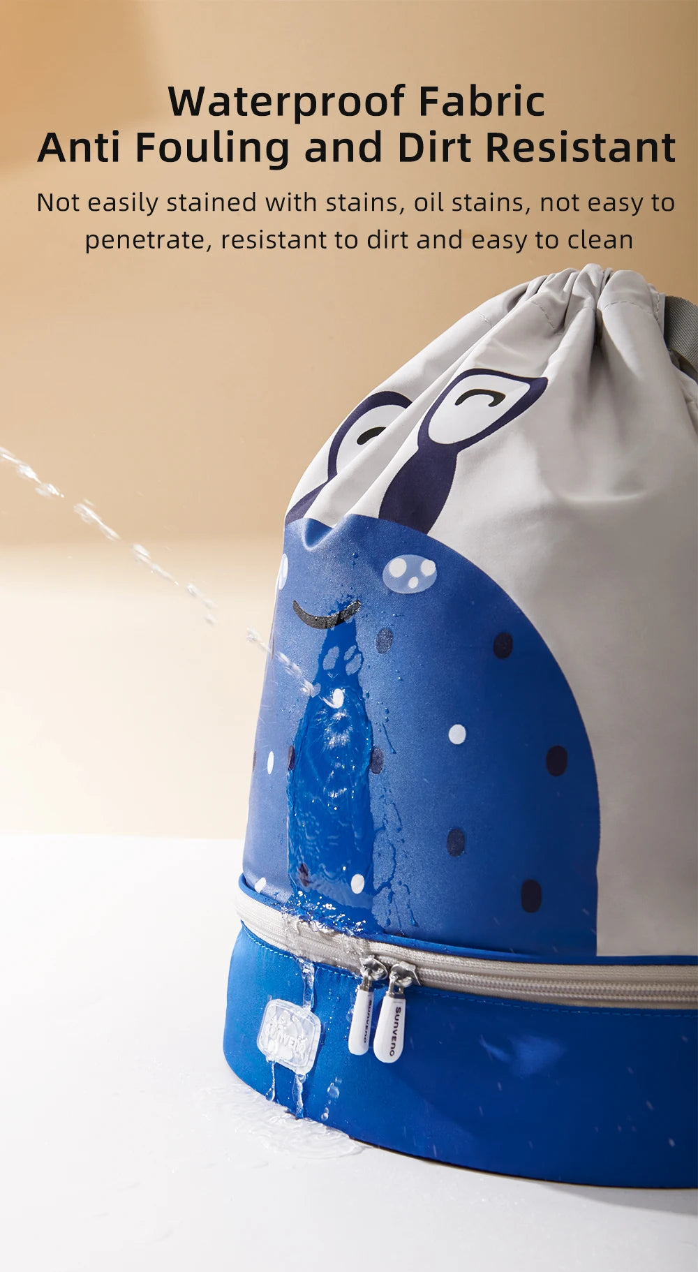 Swim Backpack  Wet and Dry Separation Drawstring Swim Bag Waterproof