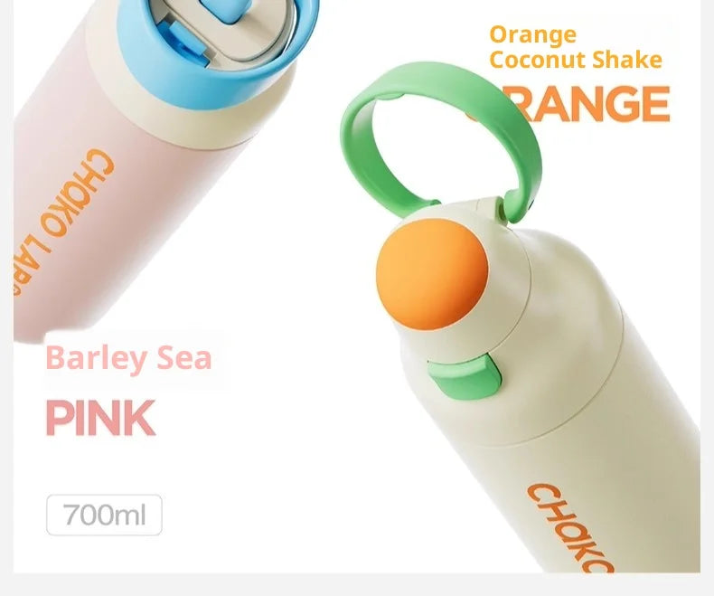 Chakolab 550/700ML Large Capacity Sports Water Cup Portable Insulated Straw Cup Stainless Steel Coffee Water Glass