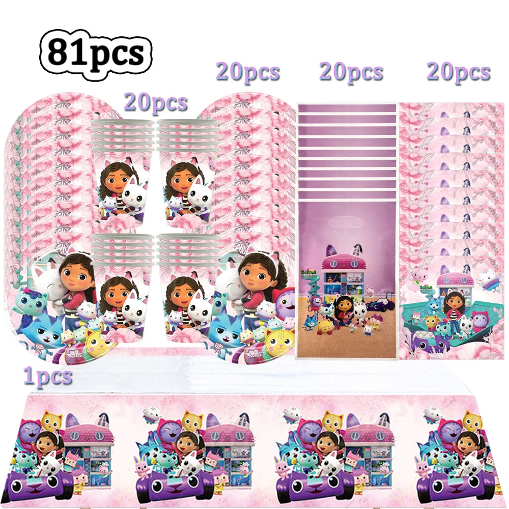 Gabby Doll House Party Tableware Set for Girls