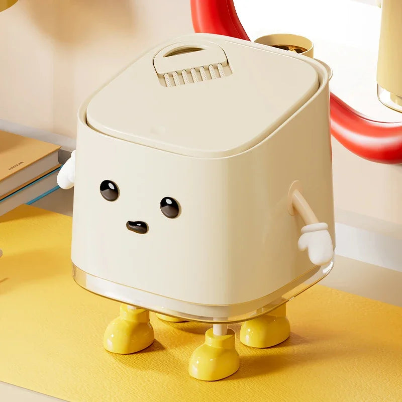 Modern Desktop Garbage Bin – Easy Press Lid Design