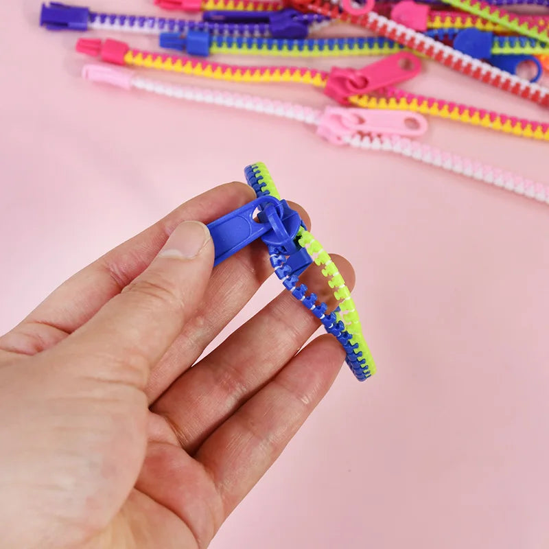 12/24pcs zipper bracelets – fun anti-stress fidget toys for kids party favors