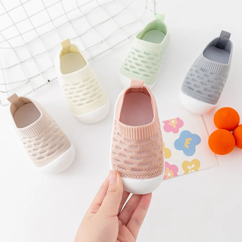 Baby Shoes Anti-slip Breathable Infant Crib Floor Socks with Rubber Sole for Children Shoes Soft Bottom Slippers