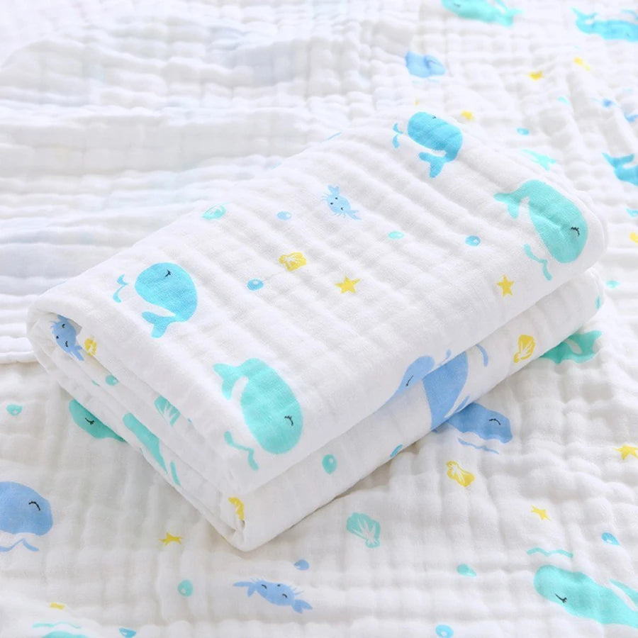 Soft Baby Bath & Swaddle Cloth (4-Layer)