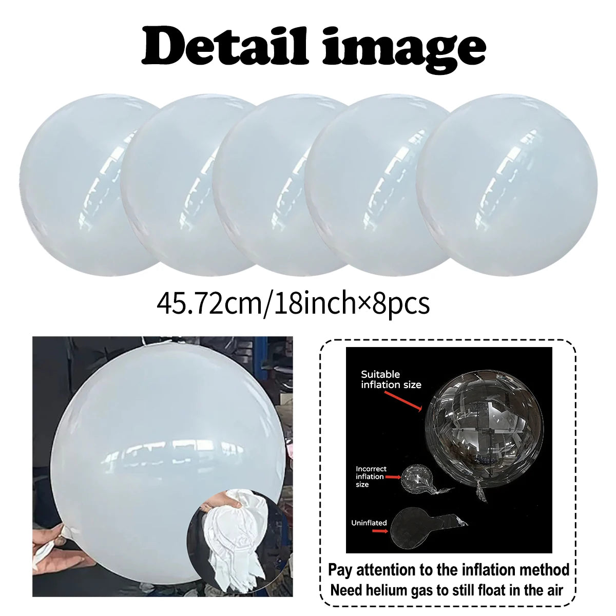 8pcs Crystal Popo Ball Transparent Color