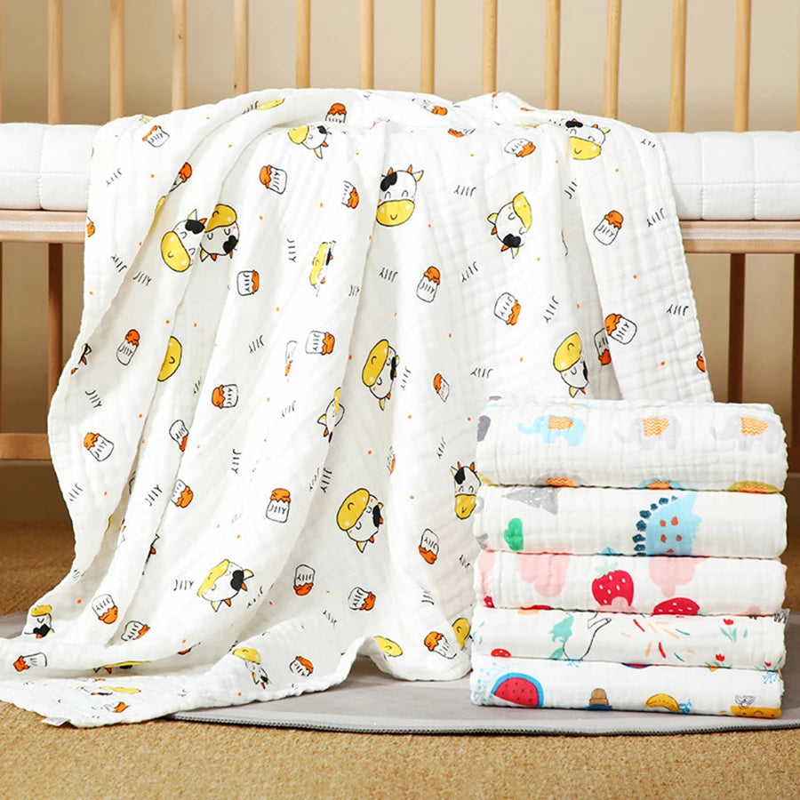 Soft Baby Bath & Swaddle Cloth (4-Layer)