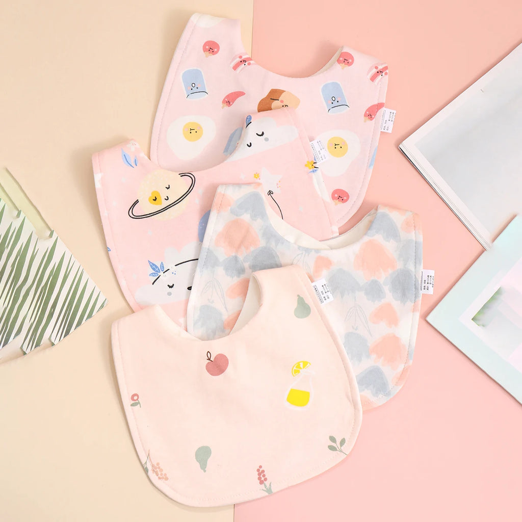 4pcs Cotton Baby Bibs for Boys & Girls