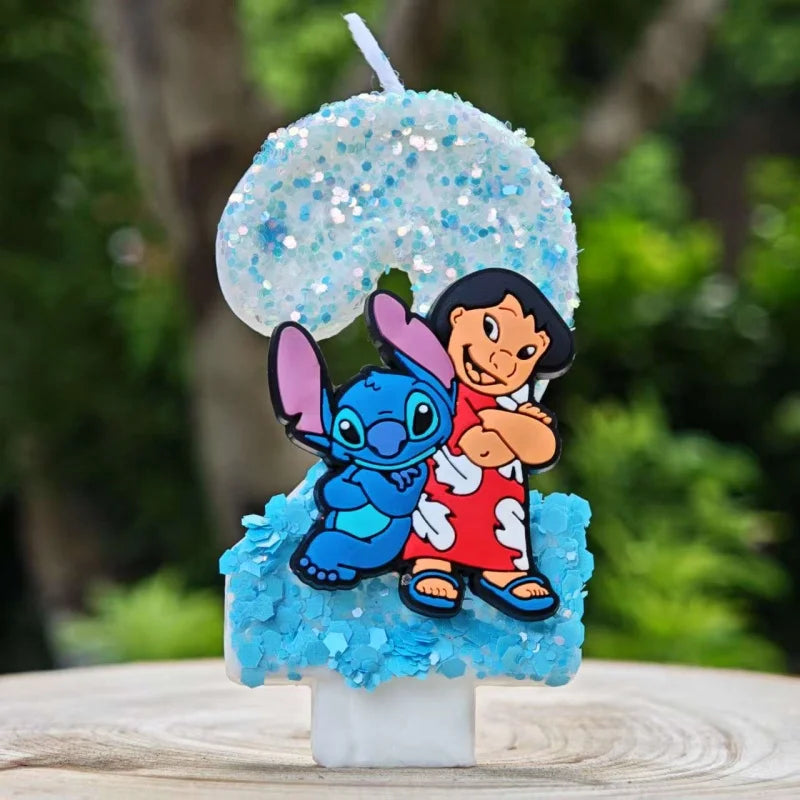 Lilo & Stitch Candle Number 0-9 Anime Digital Stitch Angel Children Themed Party Candles Baby Shower Party Gifts