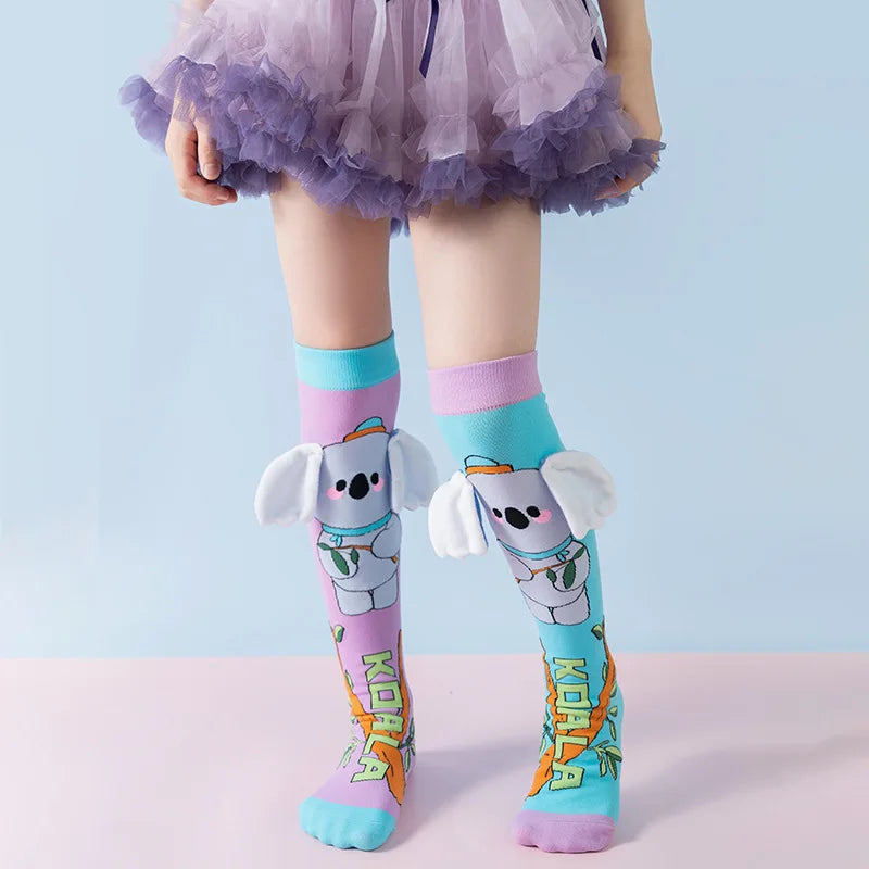 3D Cartoon Kids Socks – Fun in Every Step! Long Socks No Heel