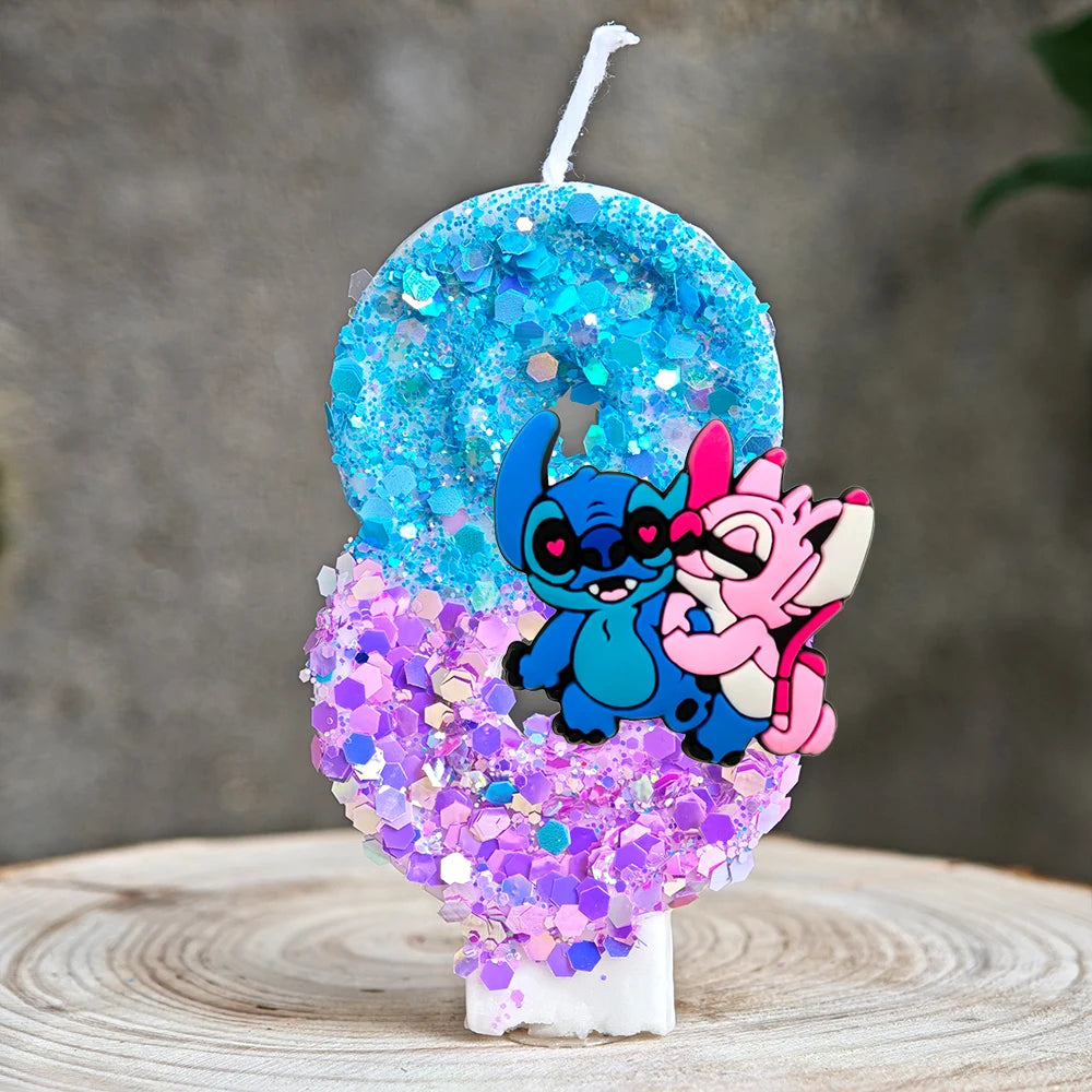 Lilo & Stitch Candle Number 0-9 Anime Digital Stitch Angel Children Themed Party Candles Baby Shower Party Gifts
