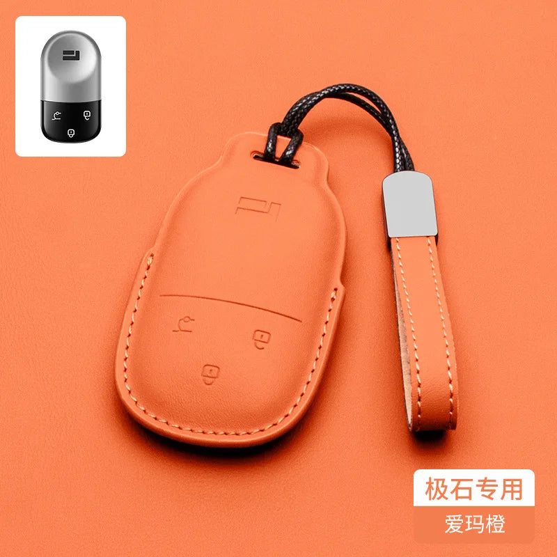 Rox01 2024 2025 2026 Car Leather Key, Cover Remote Case Cover Car Keychain Holder Bag Accessories