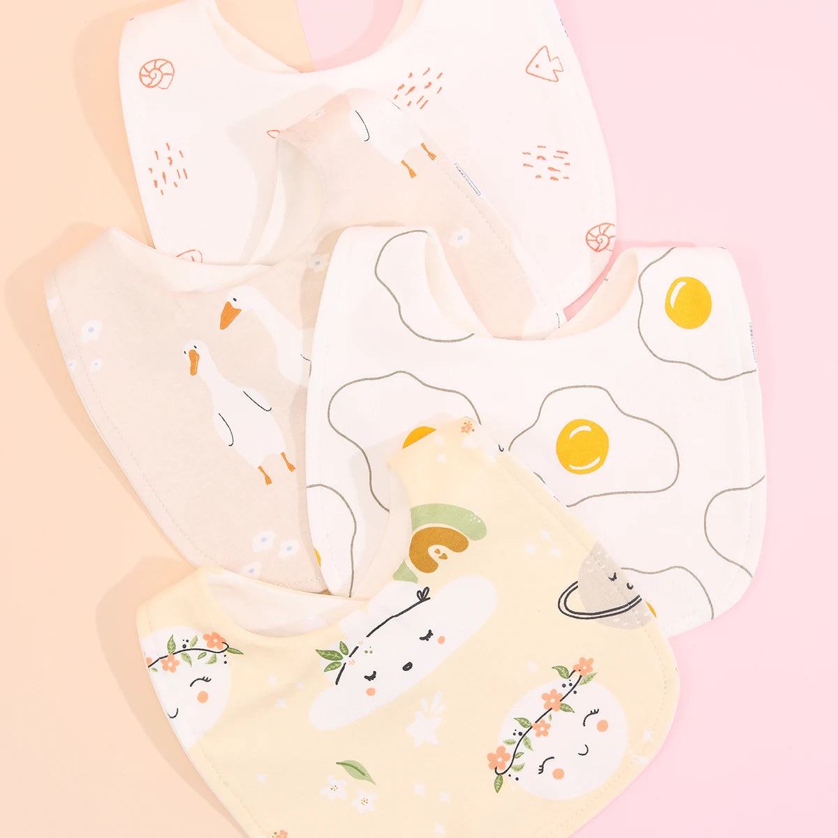 4pcs Cotton Baby Bibs for Boys & Girls