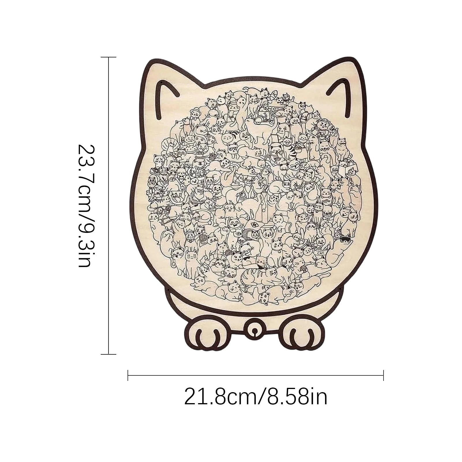 135 PC Cat-shaped Wooden  Puzzle Unique