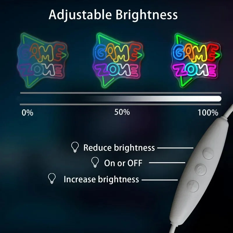 Game Zone Neon Decoration  LED well Light