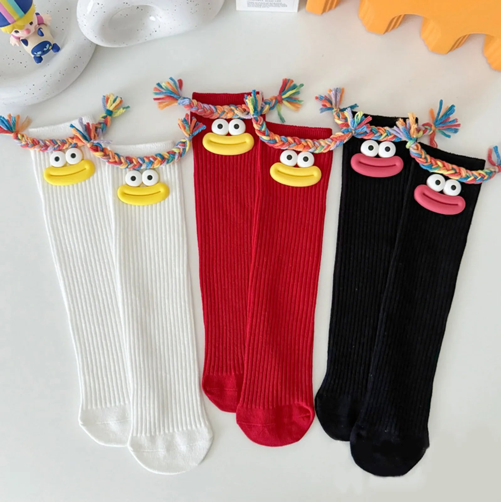 Funny Colorful Cartoon Knee-High Socks