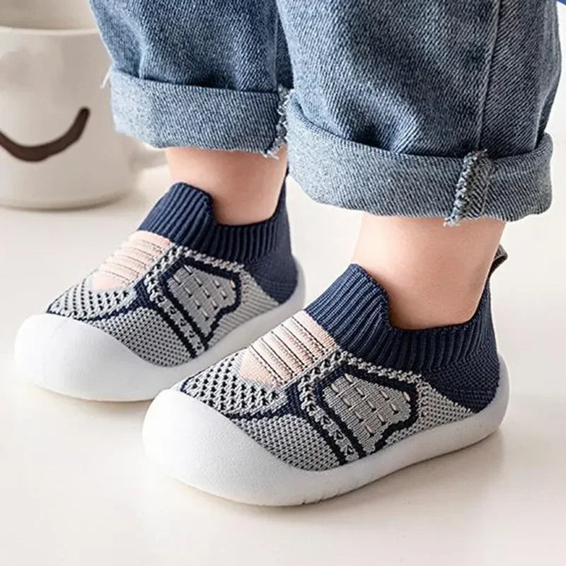 Baby Shoes Anti-slip Breathable Infant Crib Floor Socks with Rubber Sole for Children Bottom Slippers