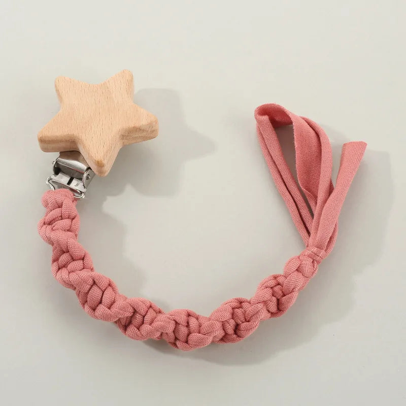 Woven Pacifier Clip with Star Charm