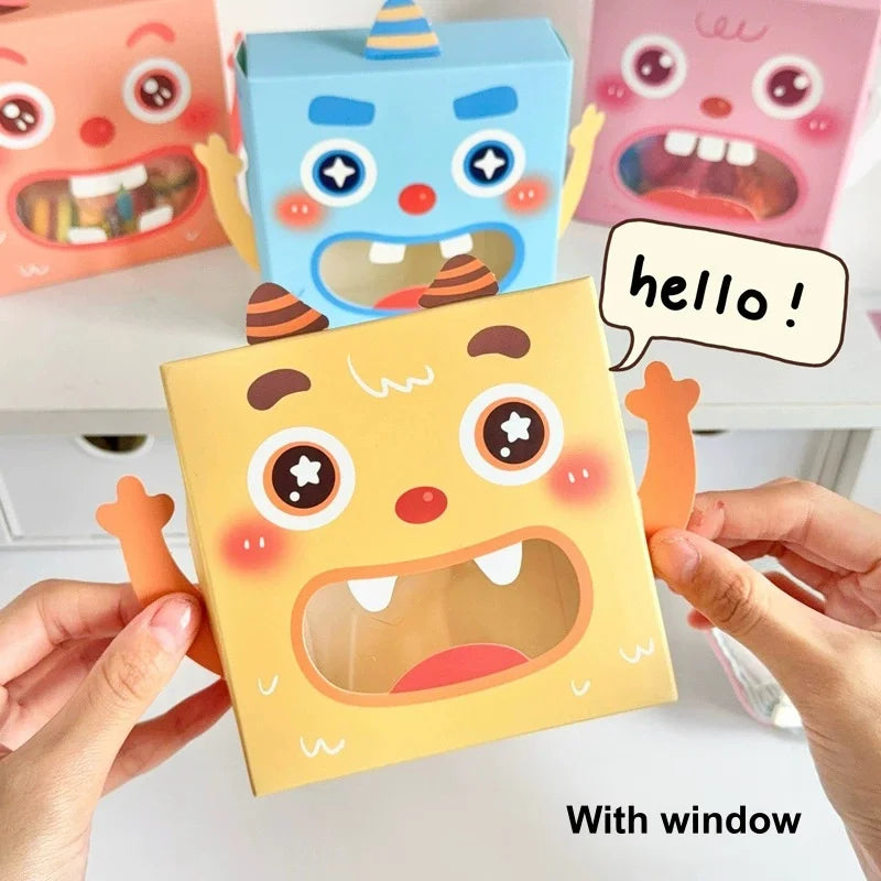 20PCS Cartoon Kraft Candy Gift Boxes with Window