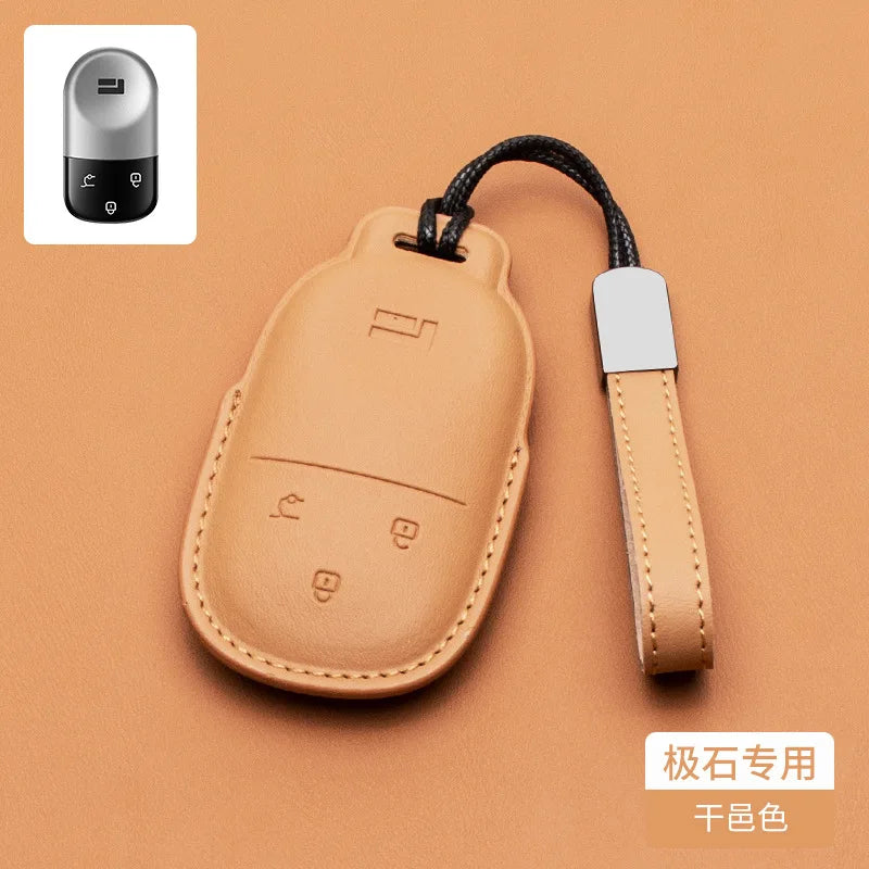 Rox01 2024 2025 2026 Car Leather Key, Cover Remote Case Cover Car Keychain Holder Bag Accessories