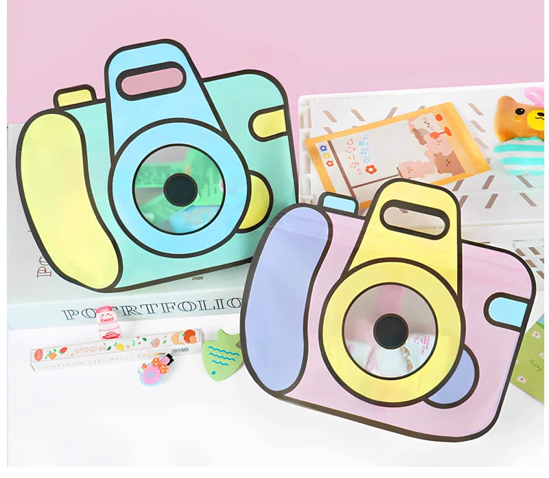 20pcs cartoon camera candy bags with window – cute snack pouches for kids’ party treats.