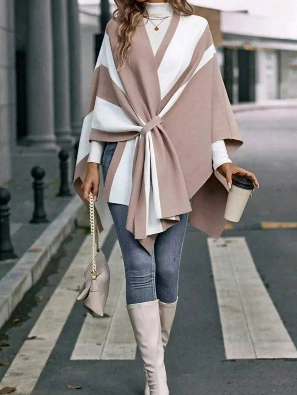 Luxury winter poncho for women, warm, stylish, and perfect for cozy, windproof outing