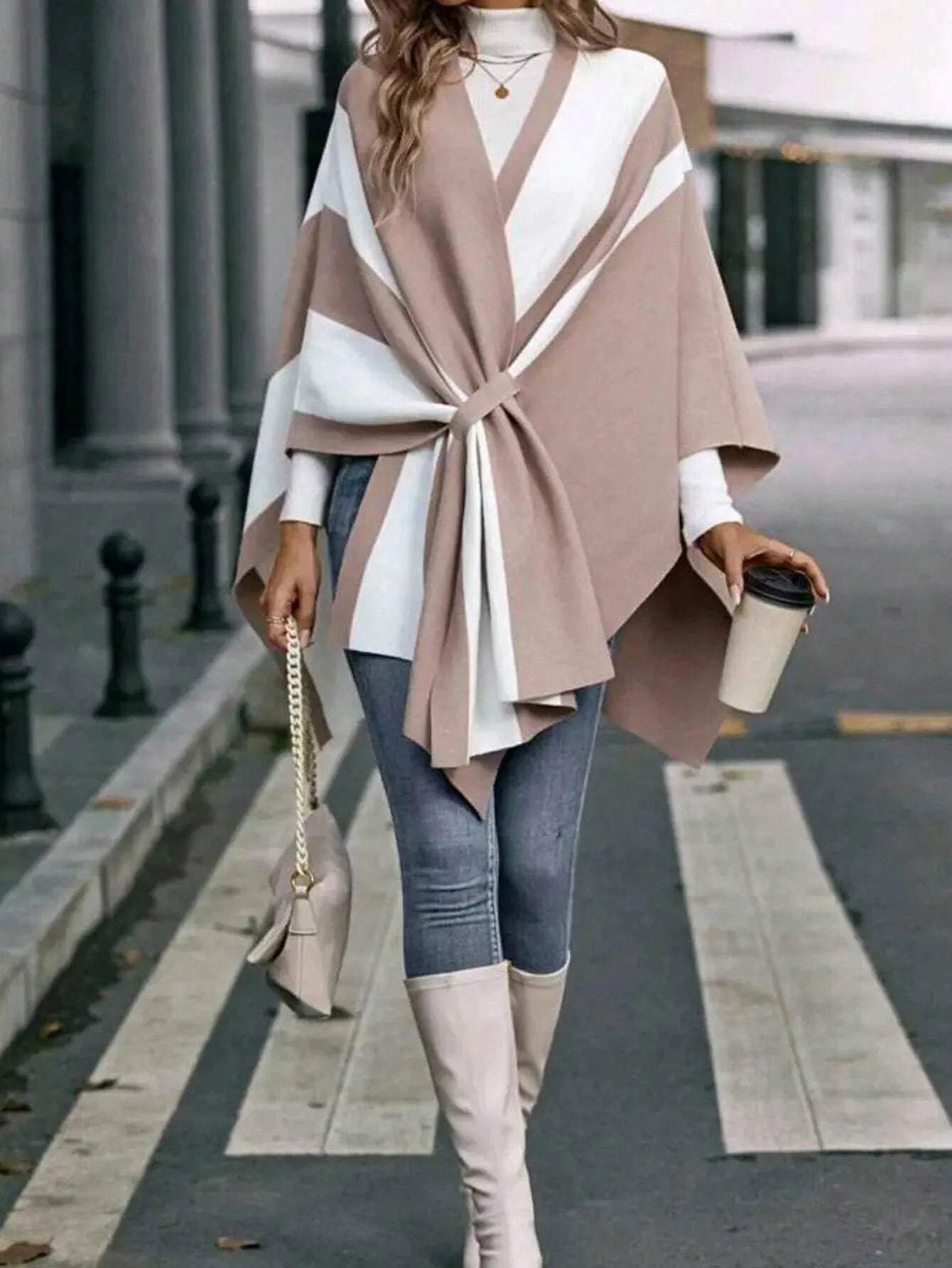 Luxury winter poncho for women, warm, stylish, and perfect for cozy, windproof outing