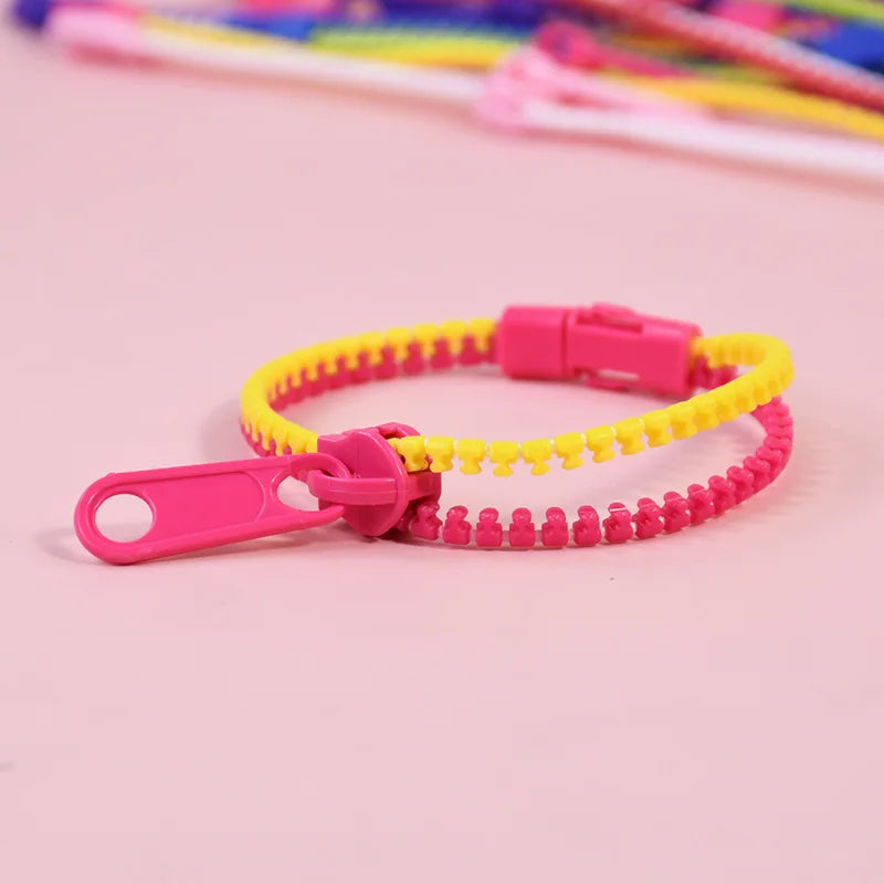 12/24pcs zipper bracelets – fun anti-stress fidget toys for kids party favors