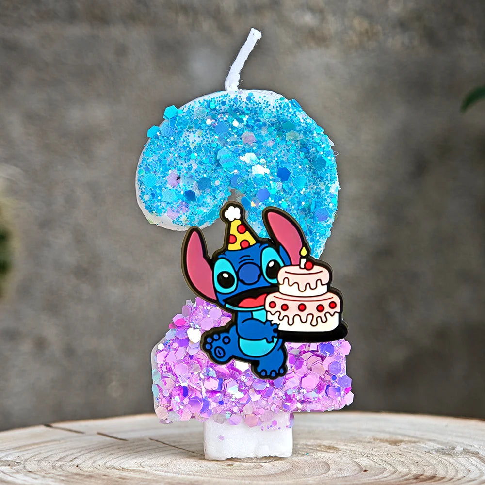 Lilo & Stitch Candle Number 0-9 Anime Digital Stitch Angel Children Themed Party Candles Baby Shower Party Gifts