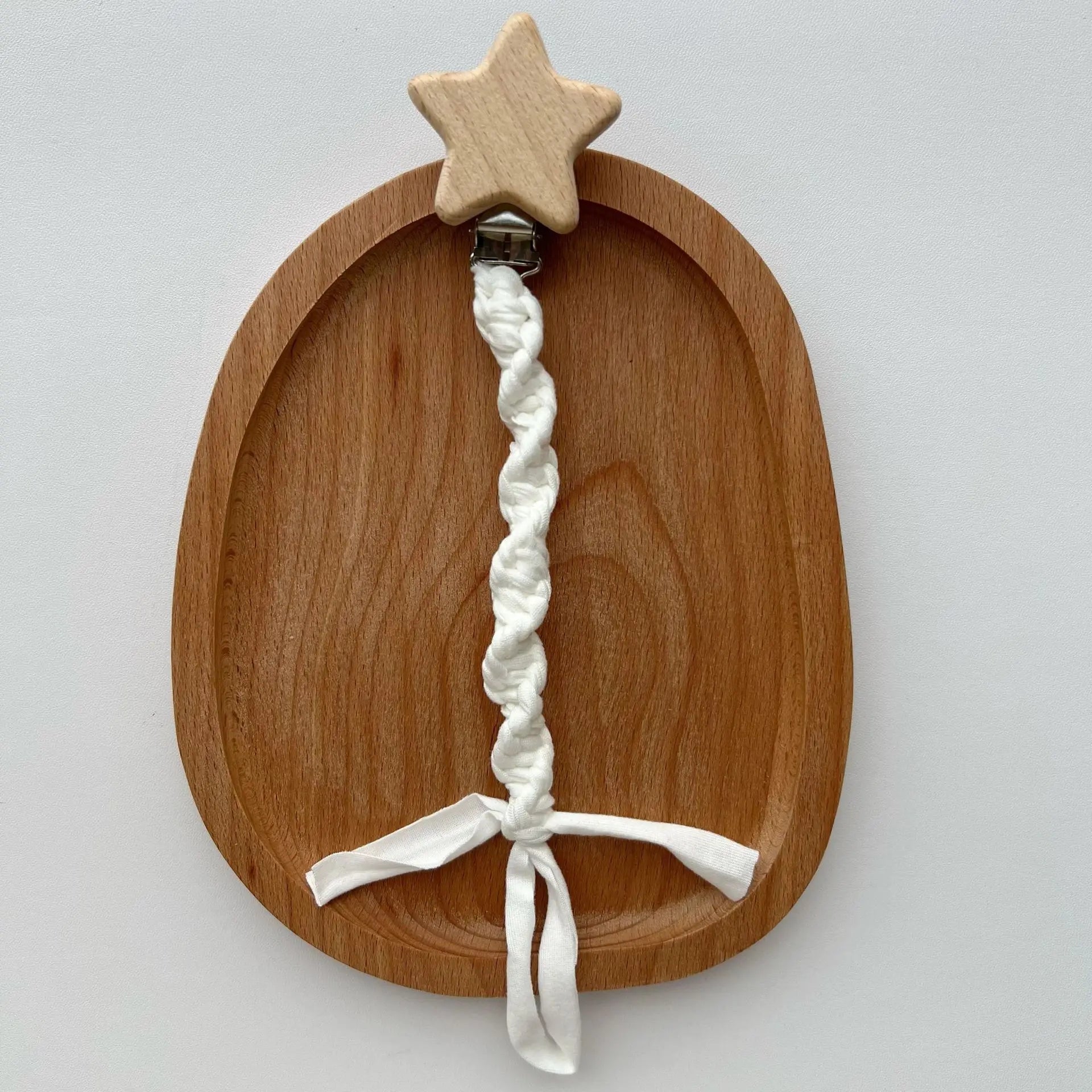 Woven Pacifier Clip with Star Charm