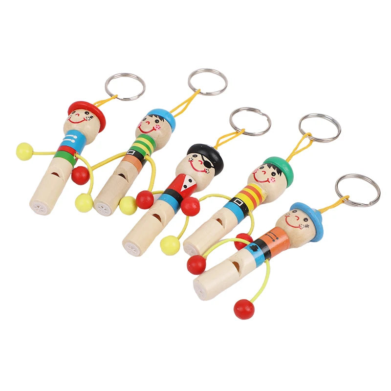 5/12/20pcs wooden pirate whistles – fun kids party favors.
