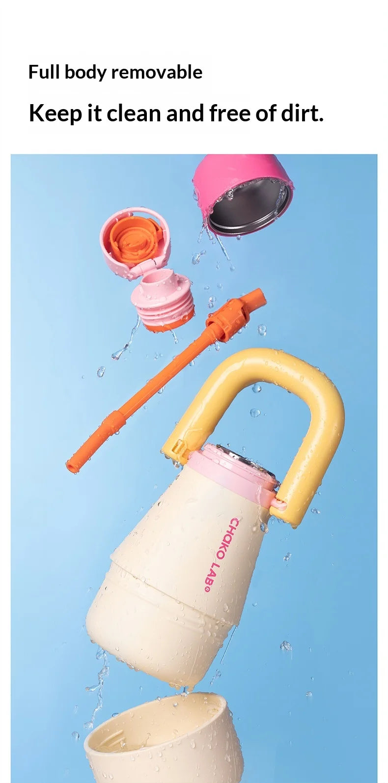 Chakolab 840ML Large Capacity Tata Kettle 316 Stainless Steel Anti Scalding Falling Coffee Cup Portable Straw Thermos Water