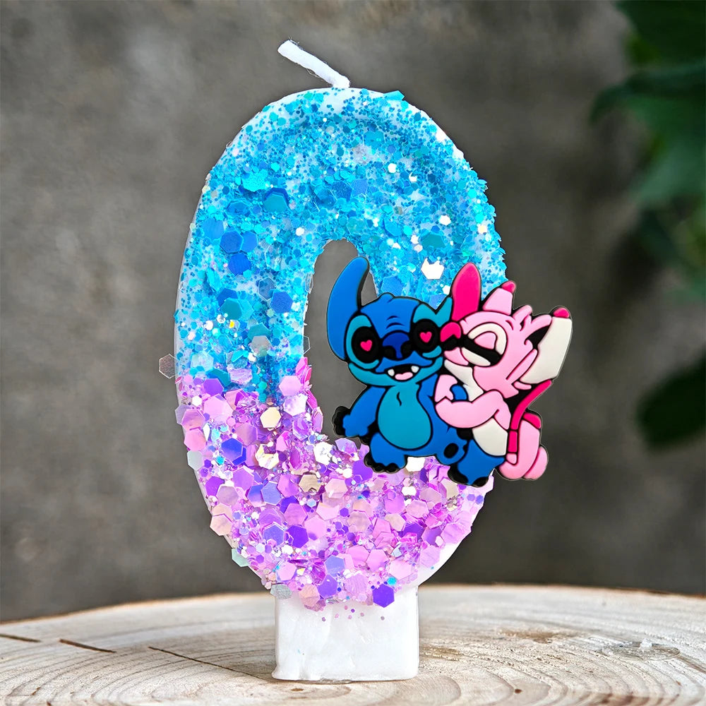 Lilo & Stitch Candle Number 0-9 Anime Digital Stitch Angel Children Themed Party Candles Baby Shower Party Gifts