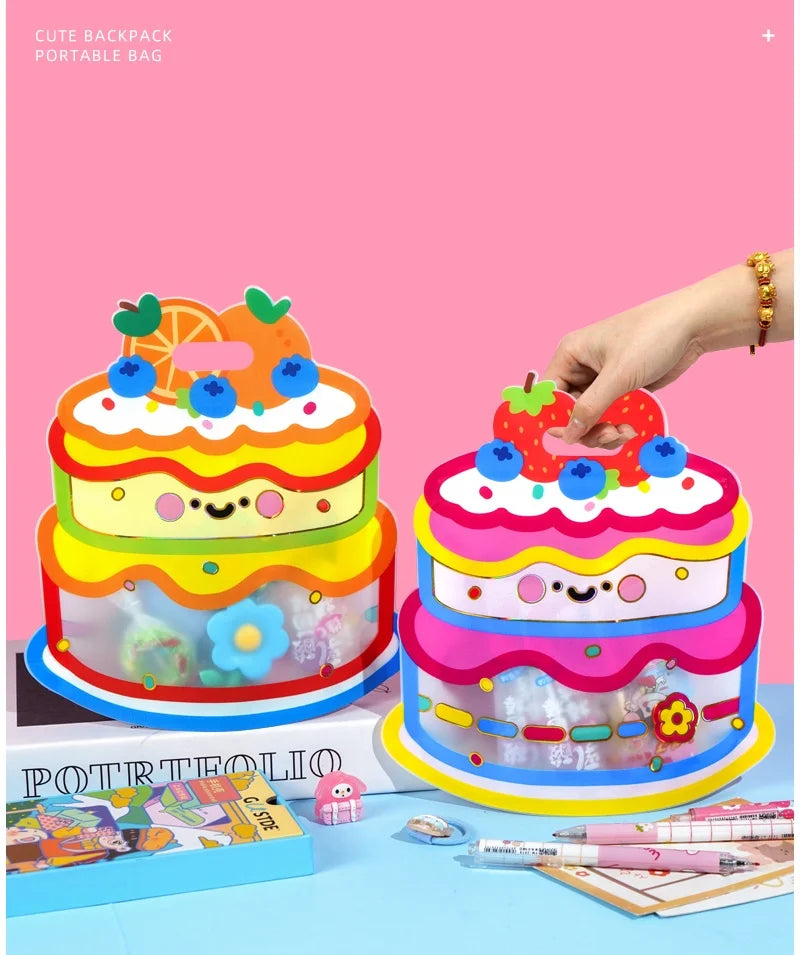 20pcs cute cartoon candy bags with handles – perfect for kids’ snacks, cookies, and birthday party treats.