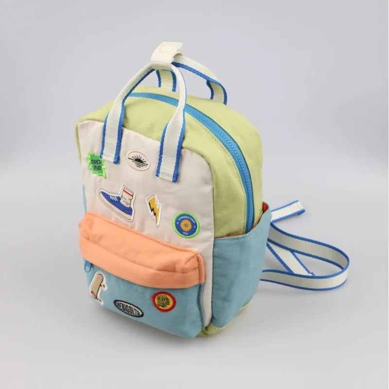 Cute Canvas Preschool Bag with Top Handle