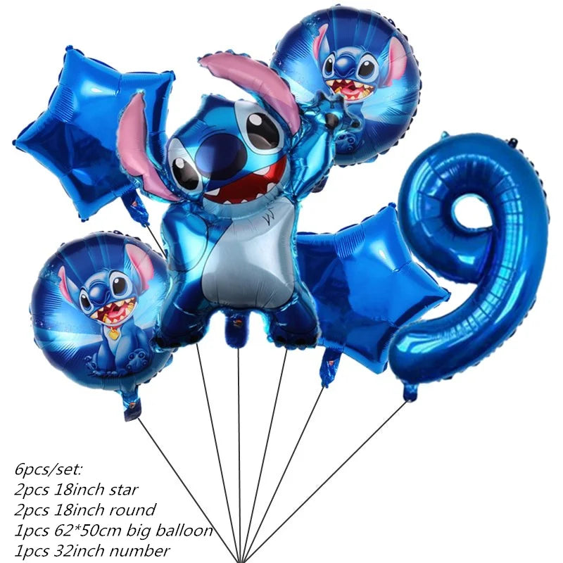 Lilo&Stitch Party Supplies Cup, Plates, Tablecloth, Balloons, Cake Toppers, Gift Box Birthday Party Decoration