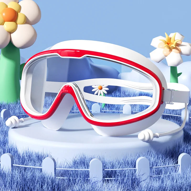 Goggles Large Frame Waterproof and Anti Fog Swimming