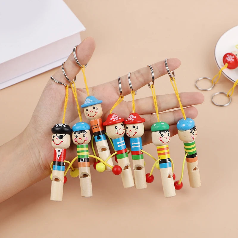 5/12/20pcs wooden pirate whistles – fun kids party favors.