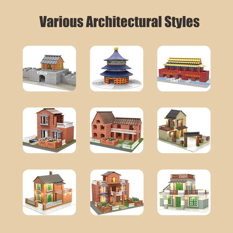 Brick Dollhouse Casa Miniature With LED Kit Mini Villa Building Model Doll Houses Assemble Toy for Children Gifts