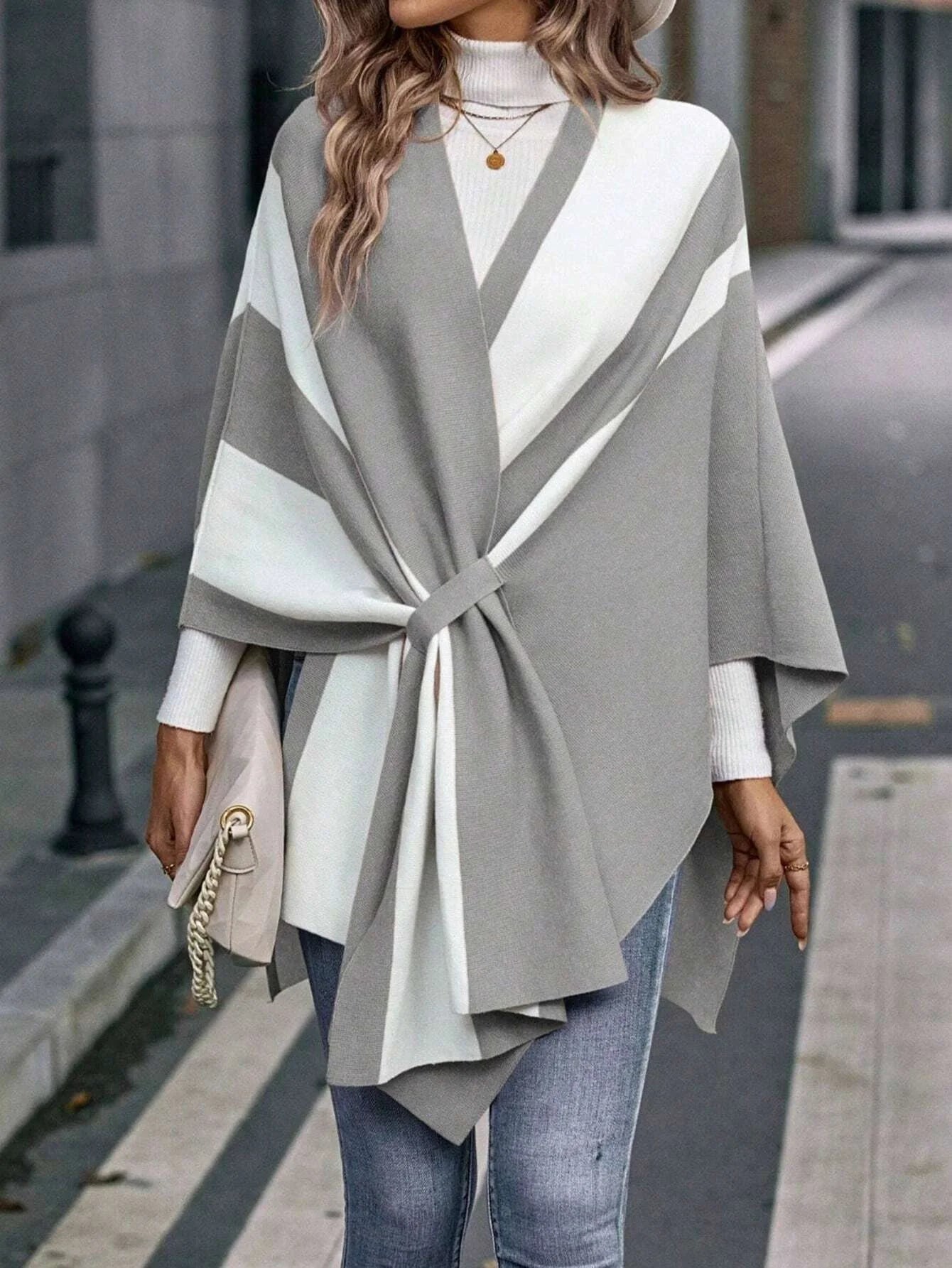 Luxury winter poncho for women, warm, stylish, and perfect for cozy, windproof outing