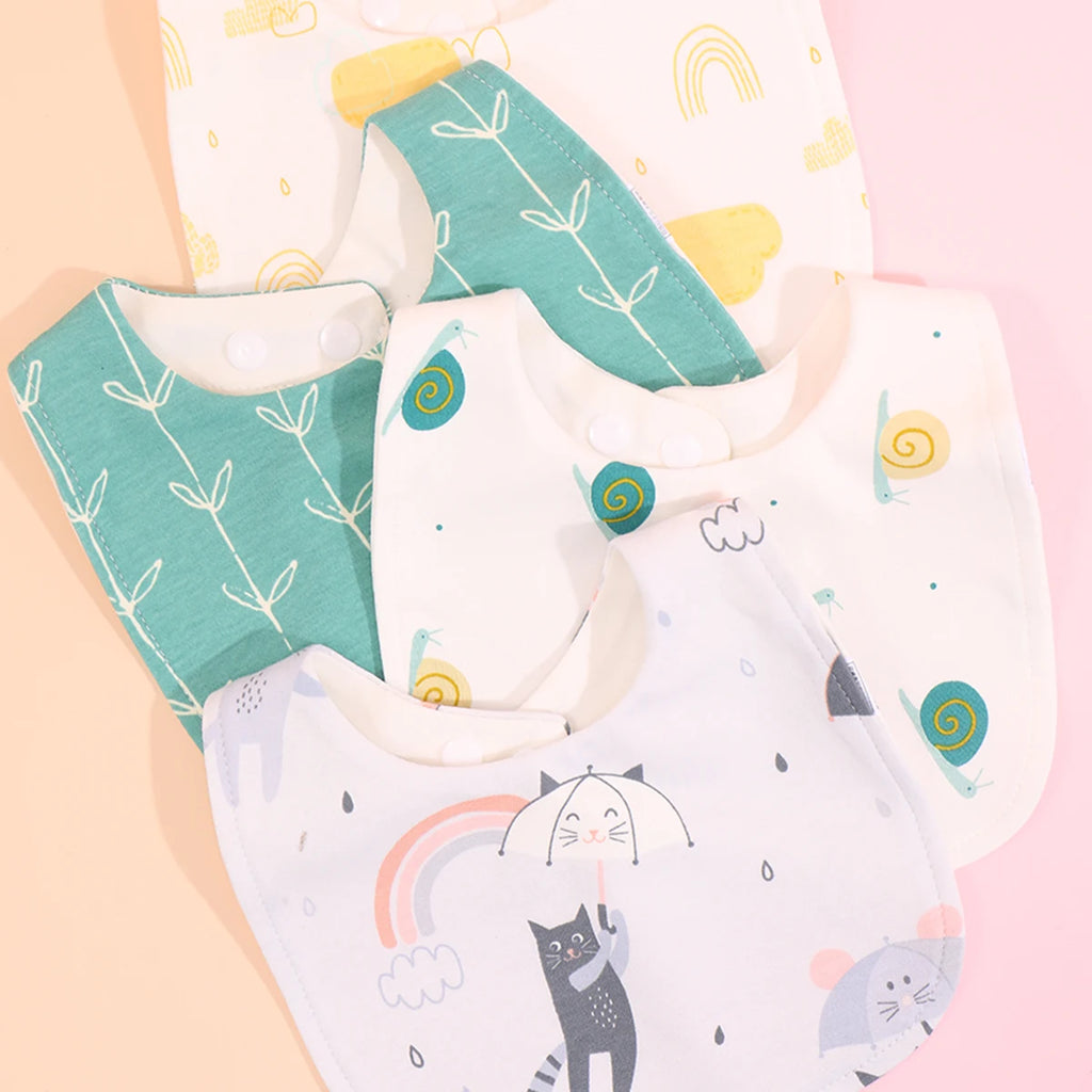 4pcs Cotton Baby Bibs for Boys & Girls