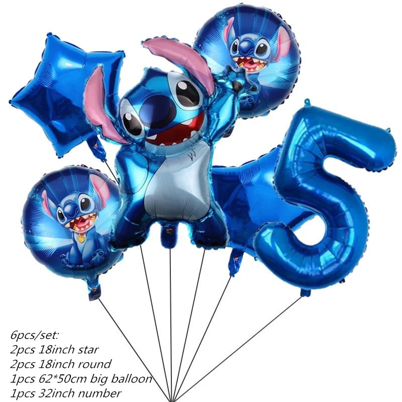 Lilo&Stitch Party Supplies Cup, Plates, Tablecloth, Balloons, Cake Toppers, Gift Box Birthday Party Decoration