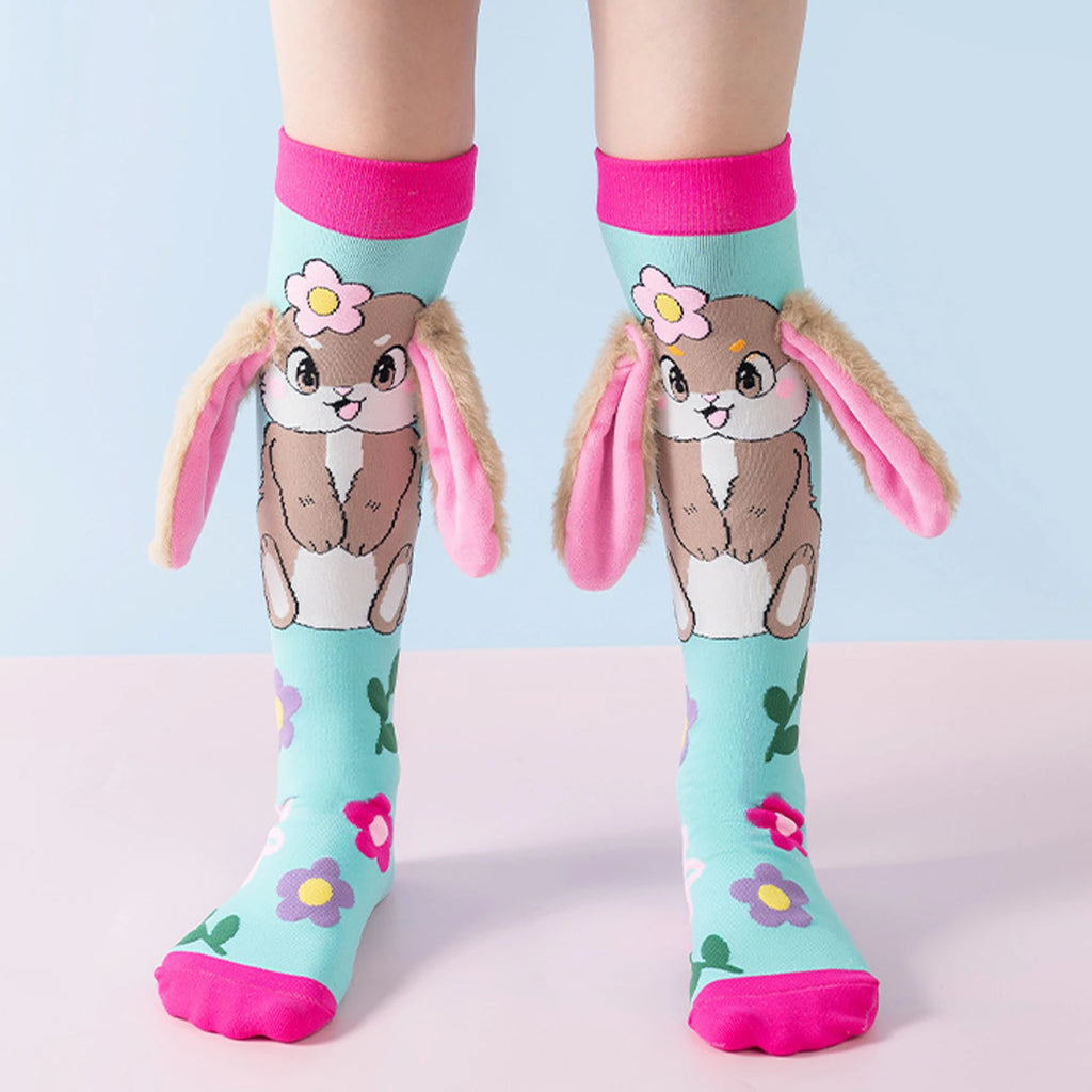 Cute Cartoon Animal Knee-High Socks for Kids