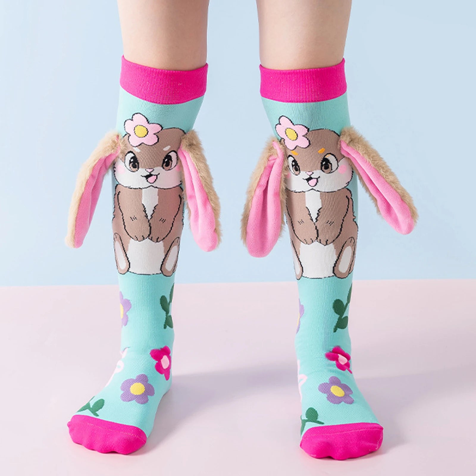 Cute Cartoon Animal Knee-High Socks for Kids