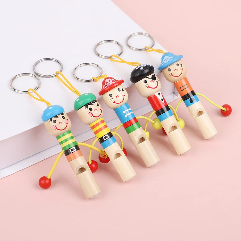 5/12/20pcs wooden pirate whistles – fun kids party favors.