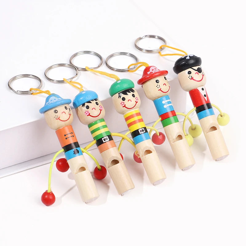 5/12/20pcs wooden pirate whistles – fun kids party favors.