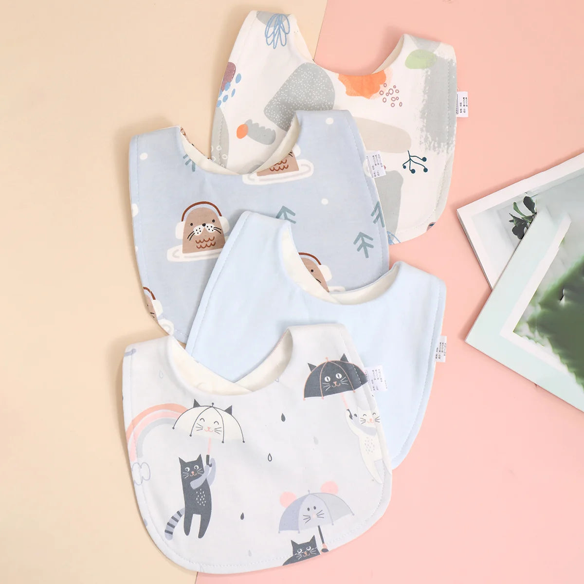 4pcs Cotton Baby Bibs for Boys & Girls