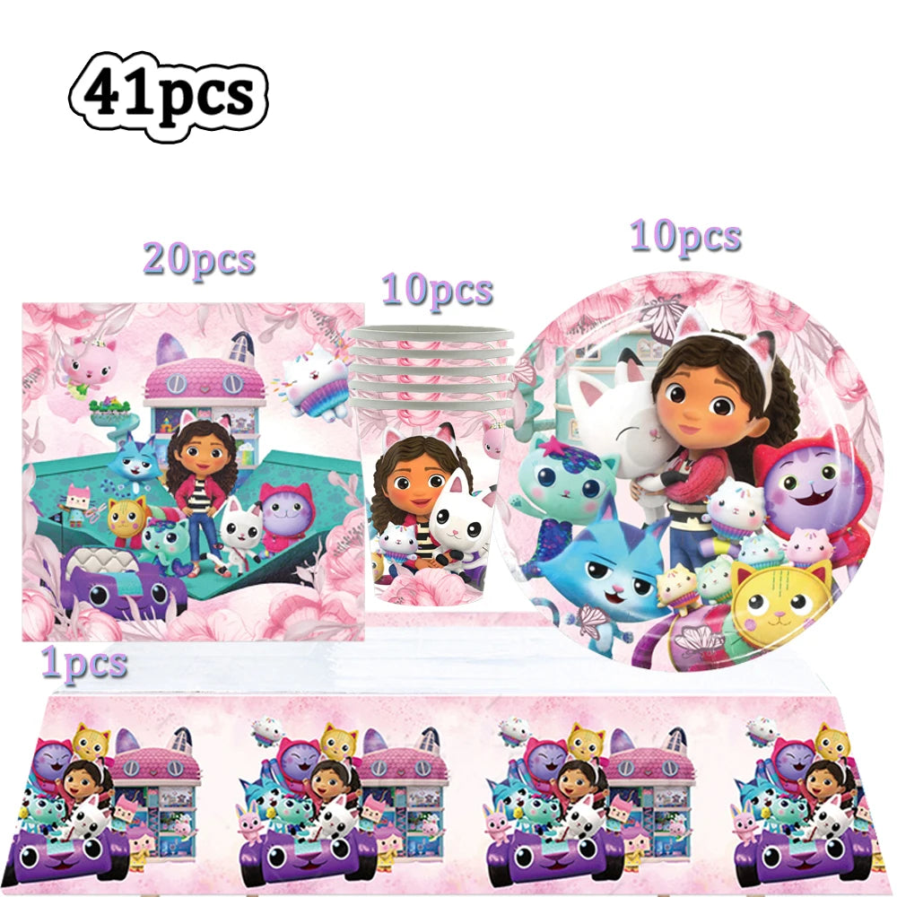 Gabby Doll House Party Tableware Set for Girls