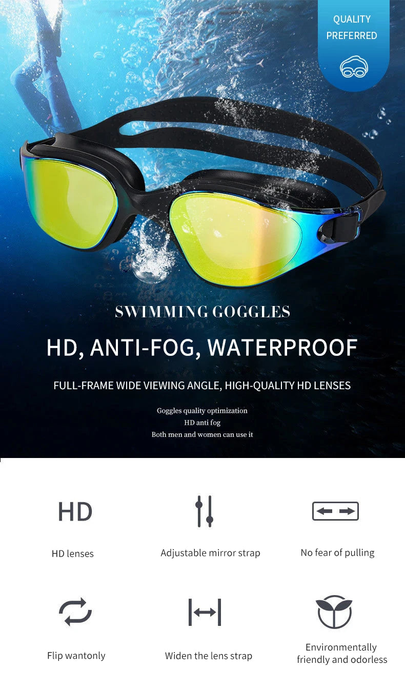 Unisex Swimming Goggles – Anti-Fog Swim Glasses